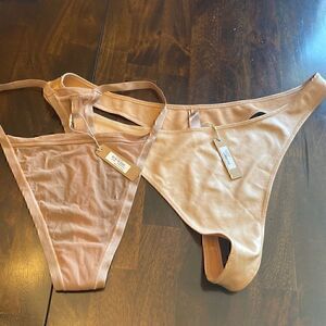 NWT Skims Bundle 1 Wet Jersey Dipped Thong and 1 Summer Mesh Thong 3X
